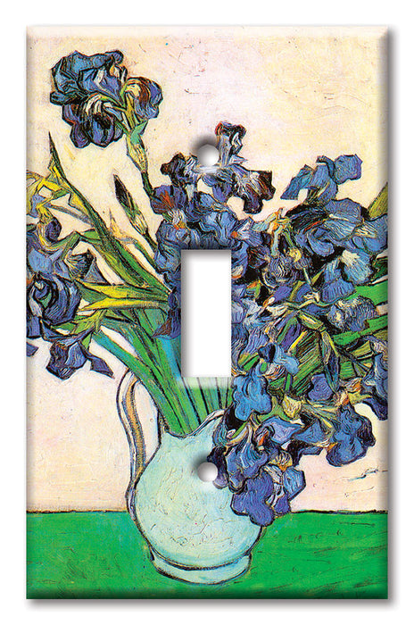 Decorative Printed Switch Plate - Electrical Switch Cover Wall Plate by Art Plates - Van Gogh: Vase and Irises
