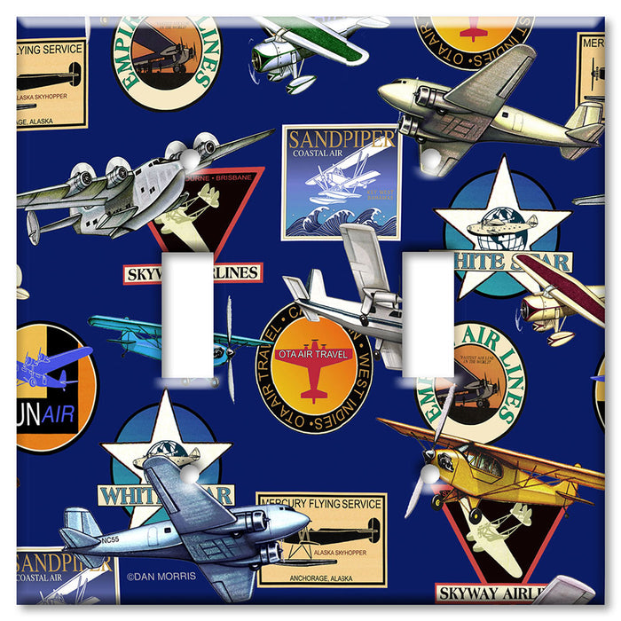 Decorative Printed OVERSIZED Switch Plate - Electrical Switch Cover JUMBO Wall Plate by Art Plates - Airplanes - Image by Dan Morris