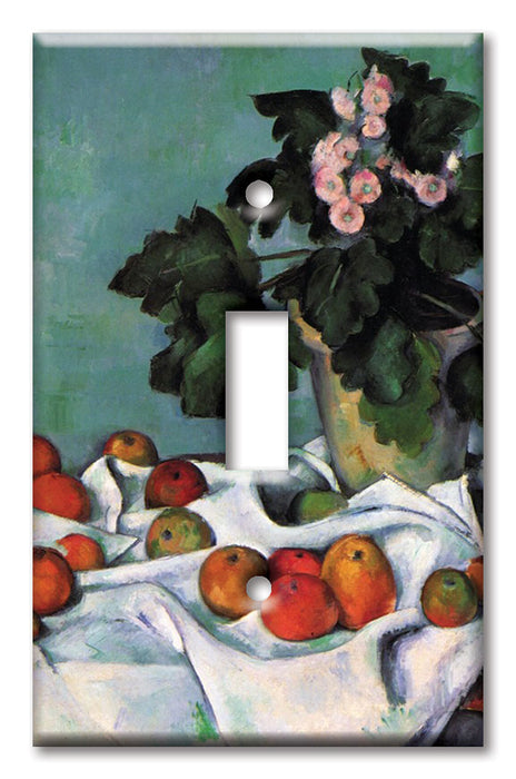 Decorative Printed Switch Plate - Electrical Switch Cover Wall Plate by Art Plates - Cezanne: Apples and Primroses