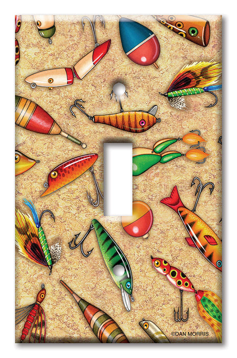 Decorative Printed OVERSIZED Switch Plate - Electrical Switch Cover JUMBO Wall Plate by Art Plates - Lures - Image by Dan Morris