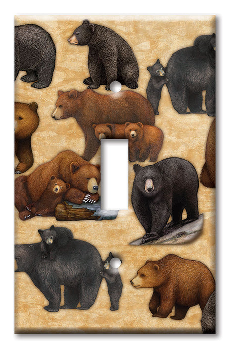 Decorative Printed OVERSIZED Switch Plate - Electrical Switch Cover JUMBO Wall Plate by Art Plates - Bears - Image by Dan Morris