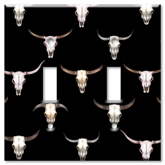 Decorative Printed OVERSIZED Switch Plate - Electrical Switch Cover JUMBO Wall Plate by Art Plates - Longhorn’s (black) - Image by Dan Morris