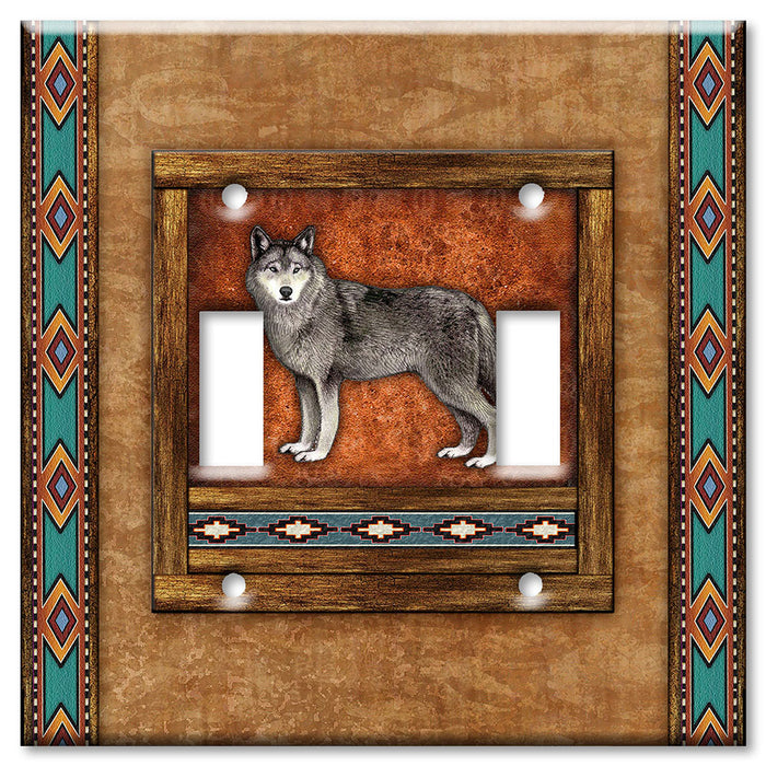 Decorative Printed OVERSIZED Switch Plate - Electrical Switch Cover JUMBO Wall Plate by Art Plates - Wolf - Image by Dan Morris