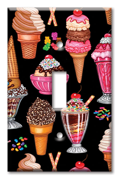 Decorative Printed OVERSIZED Switch Plate - Electrical Switch Cover JUMBO Wall Plate by Art Plates - Ice Cream - Image by Dan Morris