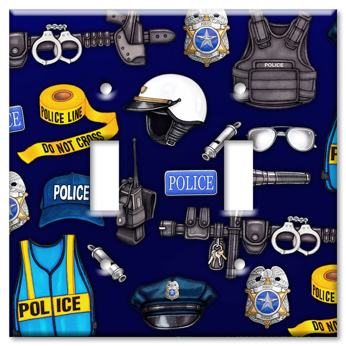 Decorative Printed OVERSIZED Switch Plate - Electrical Switch Cover JUMBO Wall Plate by Art Plates - Police - Image by Dan Morris