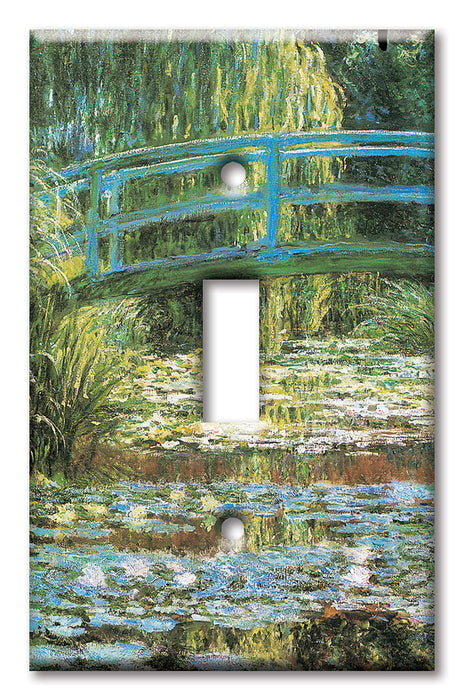 Decorative Printed OVERSIZED Switch Plate - Electrical Switch Cover JUMBO Wall Plate by Art Plates - Monet: Japanese Footbridge