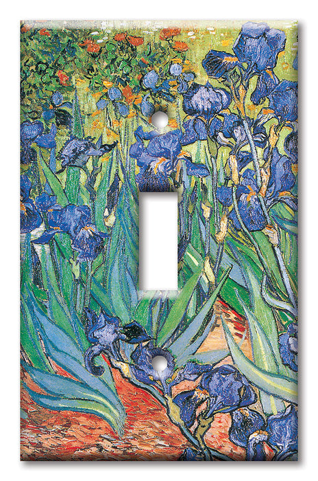 Decorative Printed OVERSIZED Switch Plate - Electrical Switch Cover JUMBO Wall Plate by Art Plates - Van Gogh: Irises