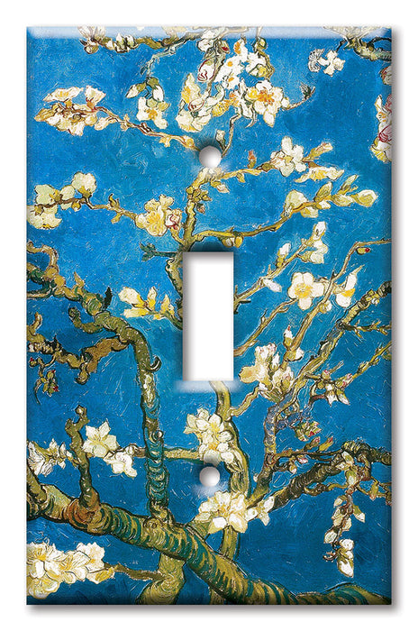 Decorative Printed OVERSIZED Switch Plate - Electrical Switch Cover JUMBO Wall Plate by Art Plates - Van Gogh: Almond Blossoms