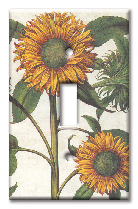 Decorative Printed OVERSIZED Switch Plate - Electrical Switch Cover JUMBO Wall Plate by Art Plates - Sunflowers
