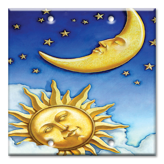 Decorative Printed Switch Plate - Electrical Switch Cover Wall Plate by Art Plates - Moon and Sun II
