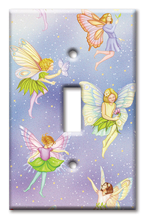 Decorative Printed OVERSIZED Switch Plate - Electrical Switch Cover JUMBO Wall Plate by Art Plates - Fairies - Image by Dan Morris