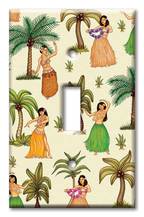 Decorative Printed OVERSIZED Switch Plate - Electrical Switch Cover JUMBO Wall Plate by Art Plates - Hula Girls - Image by Dan Morris