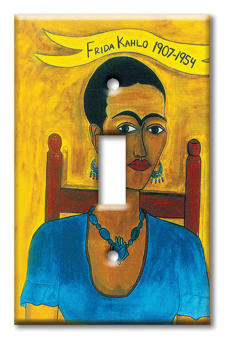 Decorative Printed OVERSIZED Switch Plate - Electrical Switch Cover JUMBO Wall Plate by Art Plates - Frida