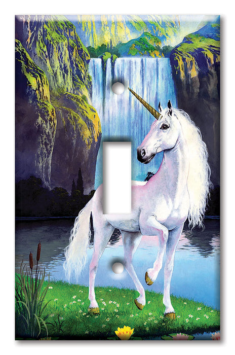 Decorative Printed OVERSIZED Switch Plate - Electrical Switch Cover JUMBO Wall Plate by Art Plates - Unicorn II