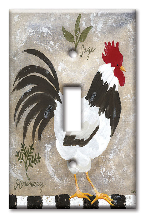 Decorative Printed OVERSIZED Switch Plate - Electrical Switch Cover JUMBO Wall Plate by Art Plates - Jennifer's Rooster