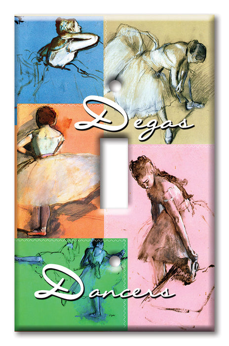 Decorative Printed OVERSIZED Switch Plate - Electrical Switch Cover JUMBO Wall Plate by Art Plates - Degas Dance Collage