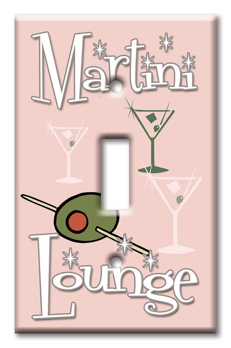 Decorative Printed OVERSIZED Switch Plate - Electrical Switch Cover JUMBO Wall Plate by Art Plates - Martini Lounge