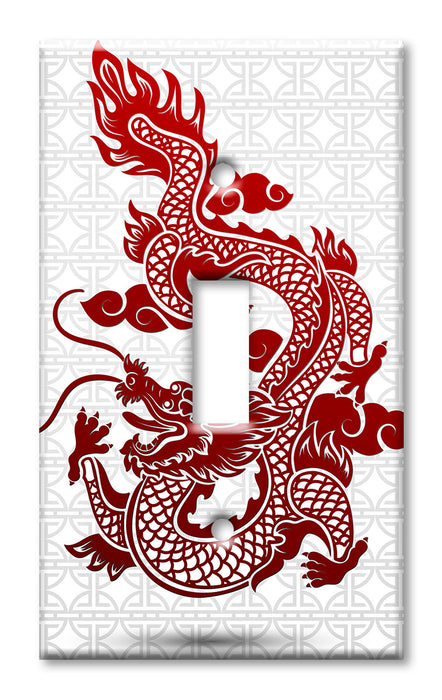 Decorative Printed OVERSIZED Switch Plate - Electrical Switch Cover JUMBO Wall Plate by Art Plates - Dragon