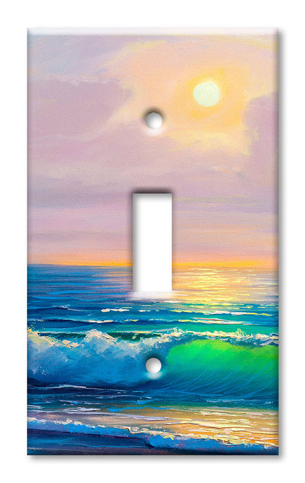 Decorative Printed OVERSIZED Switch Plate - Electrical Switch Cover JUMBO Wall Plate by Art Plates - Beach in the Morning