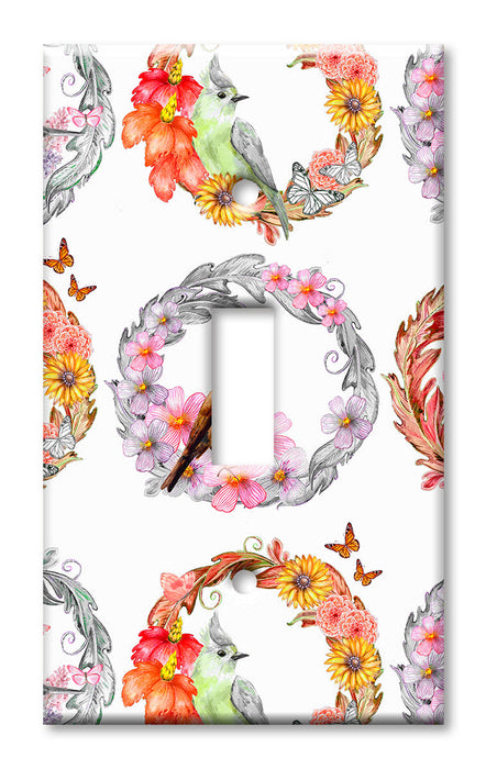 Decorative Printed OVERSIZED Switch Plate - Electrical Switch Cover JUMBO Wall Plate by Art Plates - Birds in a Wrath