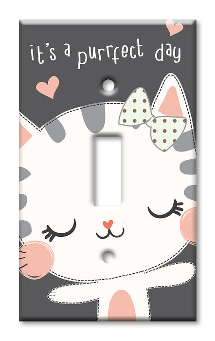 Decorative Printed Switch Plate - Electrical Switch Cover Wall Plate by Art Plates - Purrfect Day