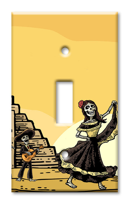 Decorative Printed OVERSIZED Switch Plate - Electrical Switch Cover JUMBO Wall Plate by Art Plates - Day of the Dead Party