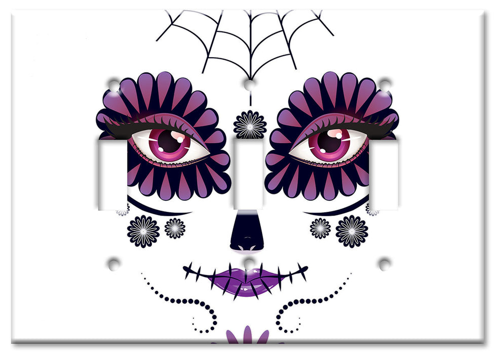 Decorative Printed OVERSIZED Switch Plate - Electrical Switch Cover JUMBO Wall Plate by Art Plates - Sugar Skull Girl