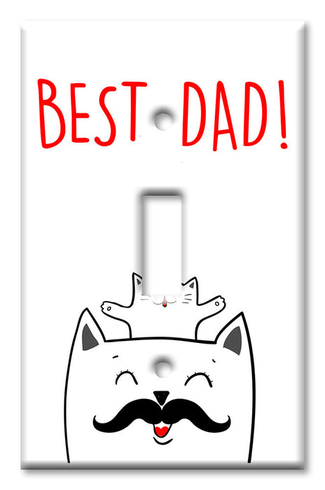 Decorative Printed Switch Plate - Electrical Switch Cover Wall Plate by Art Plates - Best Dad - Cat and Kitten