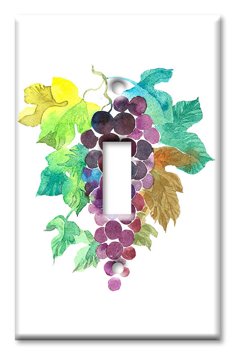 Decorative Printed Switch Plate - Electrical Switch Cover Wall Plate by Art Plates - Purple Grape Painting