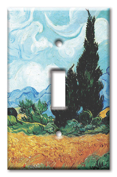 Decorative Printed Switch Plate - Electrical Switch Cover Wall Plate by Art Plates - Van Gogh: Yellow Wheat