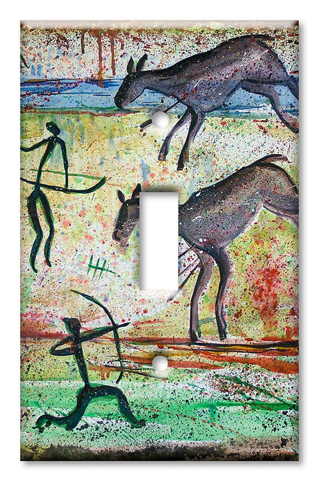 Decorative Printed Switch Plate - Electrical Switch Cover Wall Plate by Art Plates - Kokopeli Drawings