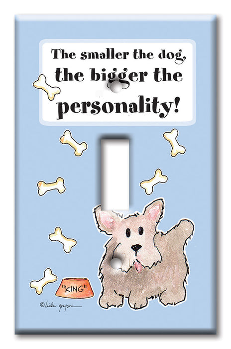 Decorative Printed Switch Plate - Electrical Switch Cover Wall Plate by Art Plates - The Smaller the Dog