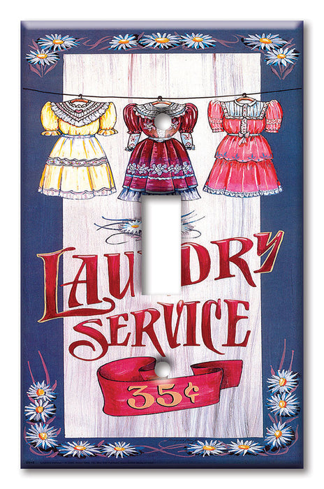 Decorative Printed Switch Plate - Electrical Switch Cover Wall Plate by Art Plates - Laundry Service