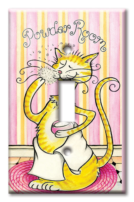 Decorative Printed Switch Plate - Electrical Switch Cover Wall Plate by Art Plates - Cat Powder Room