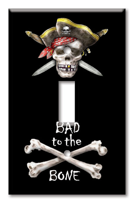 Decorative Printed Switch Plate - Electrical Switch Cover Wall Plate by Art Plates - Bad to the Bone