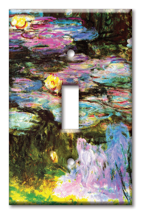Decorative Printed Switch Plate - Electrical Switch Cover Wall Plate by Art Plates - Monet: Violet Lilies
