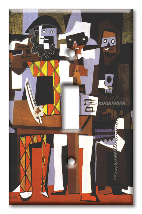 Decorative Printed Switch Plate - Electrical Switch Cover Wall Plate by Art Plates - Picasso: Three Musicians