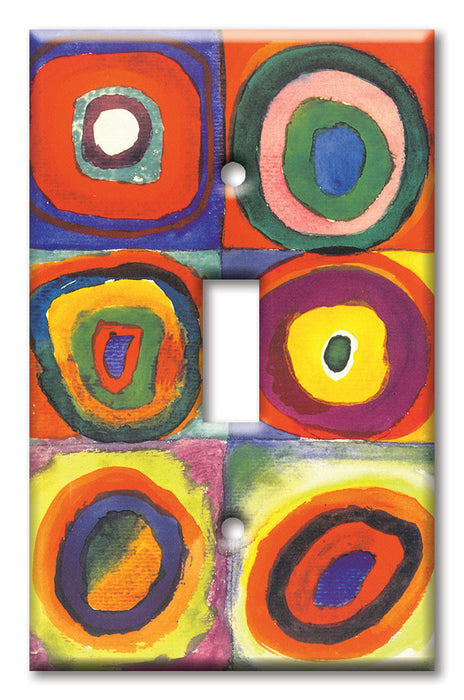 Decorative Printed Switch Plate - Electrical Switch Cover Wall Plate by Art Plates - Kandinsky: Farbstudie Quadrate