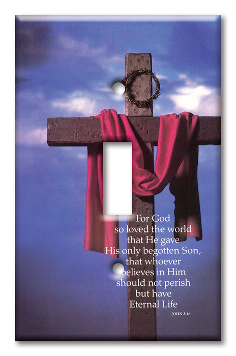 Decorative Printed Switch Plate - Electrical Switch Cover Wall Plate by Art Plates - For God So Loved