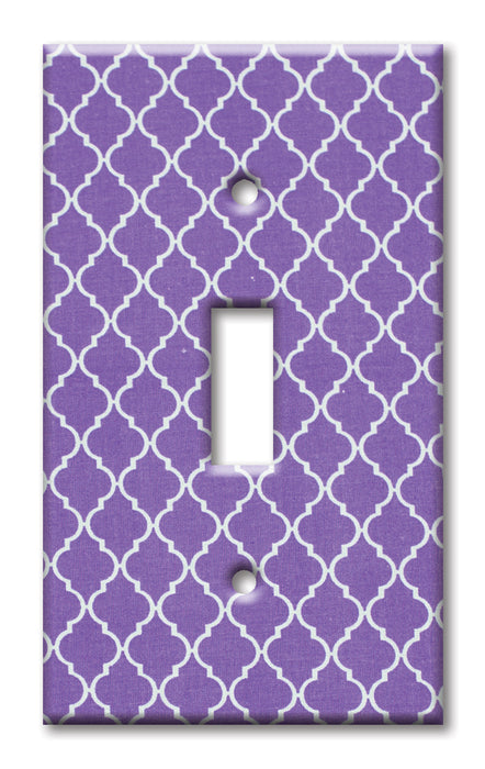 Decorative Printed Switch Plate - Electrical Switch Cover Wall Plate by Art Plates - Purple Geometric