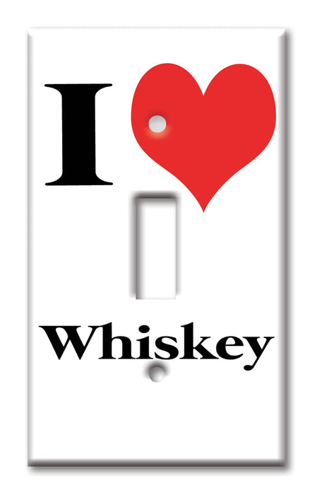 Decorative Printed OVERSIZED Switch Plate - Electrical Switch Cover JUMBO Wall Plate by Art Plates - I Heart Whiskey