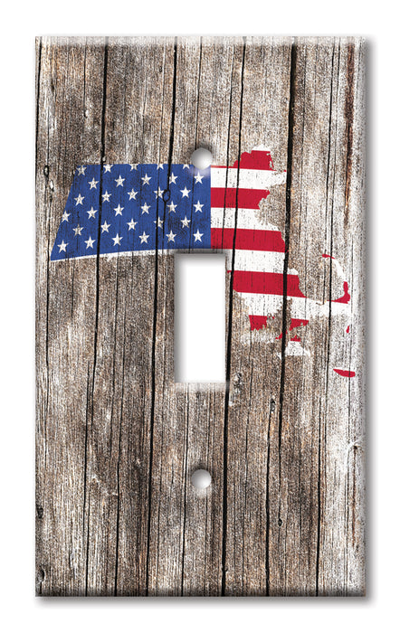 Decorative Printed OVERSIZED Switch Plate - Electrical Switch Cover JUMBO Wall Plate by Art Plates - Massachusetts Map