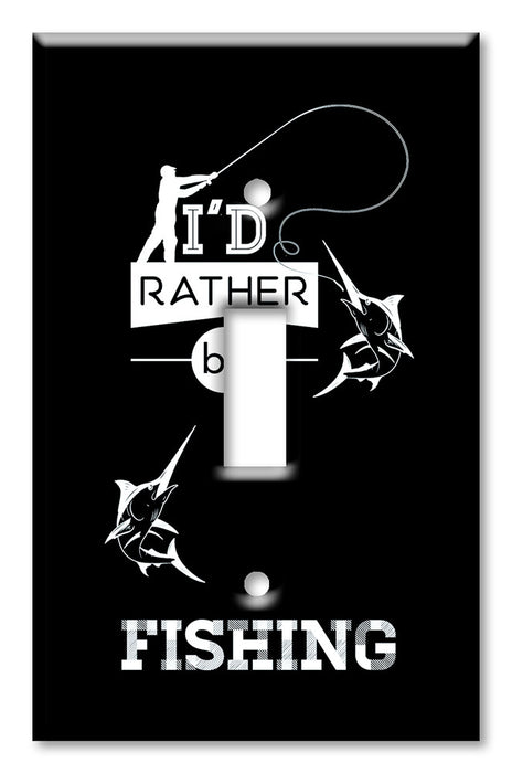 Decorative Printed Switch Plate - Electrical Switch Cover Wall Plate by Art Plates - Rather Be Fishing