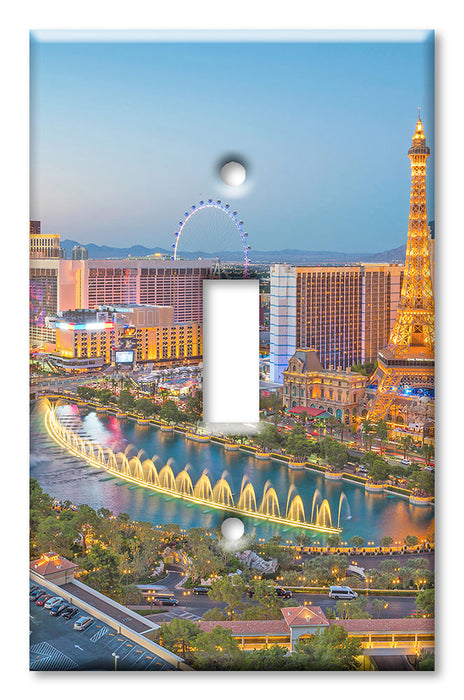 Decorative Printed OVERSIZED Switch Plate - Electrical Switch Cover JUMBO Wall Plate by Art Plates - Las Vegas Skyline
