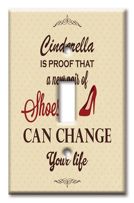 Decorative Printed OVERSIZED Switch Plate - Electrical Switch Cover JUMBO Wall Plate by Art Plates - Cinderella Is Proof