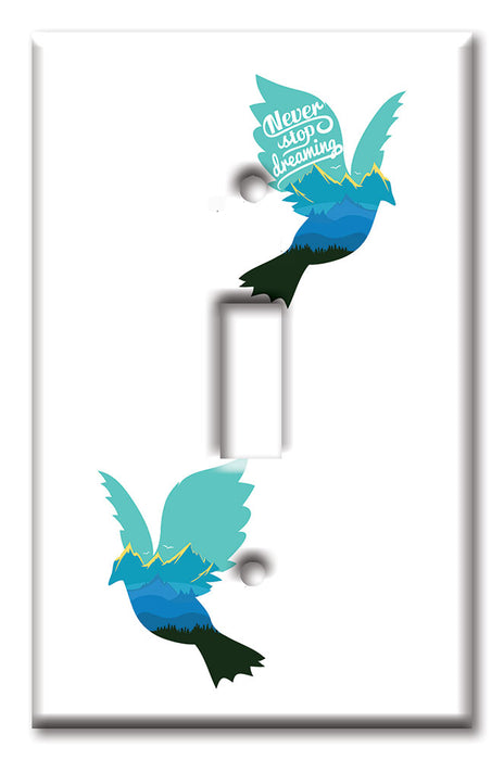 Decorative Printed Switch Plate - Electrical Switch Cover Wall Plate by Art Plates - Never Stop Dreaming