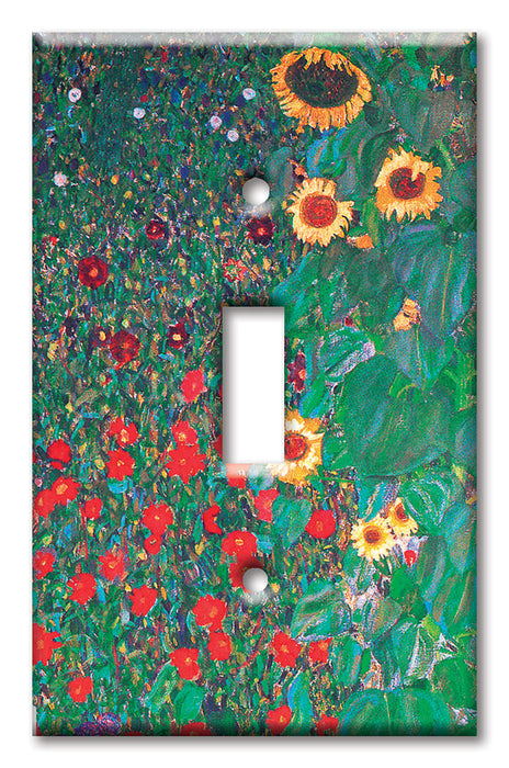 Decorative Printed Switch Plate - Electrical Switch Cover Wall Plate by Art Plates - Klimt: Sunflowers