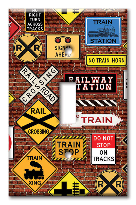 Decorative Printed Switch Plate - Electrical Switch Cover Wall Plate by Art Plates - Train Signs - Image by Dan Morris