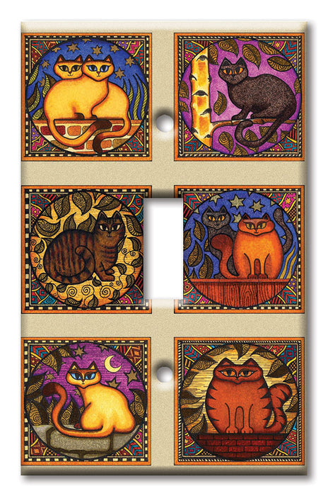 Decorative Printed Switch Plate - Electrical Switch Cover Wall Plate by Art Plates - Mosaic Cats - Image by Dan Morris