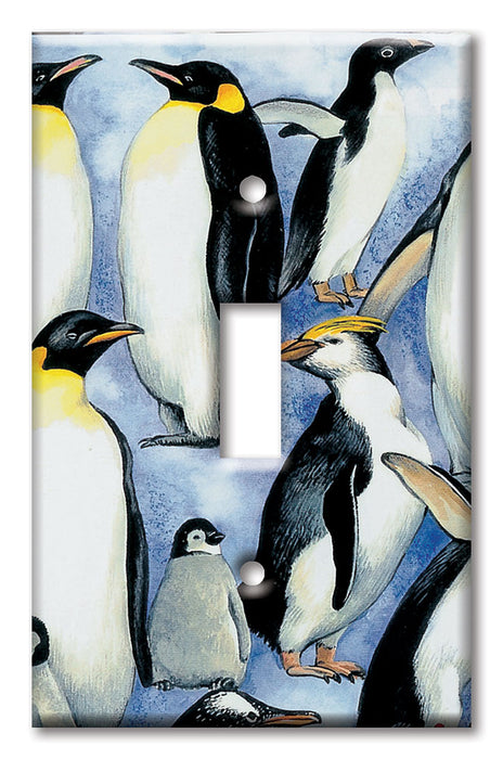 Decorative Printed Switch Plate - Electrical Switch Cover Wall Plate by Art Plates - Penguins II